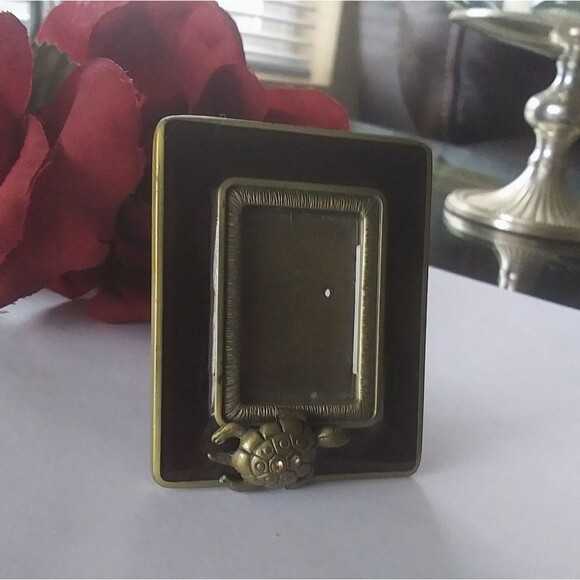 Jay Strongwater Scarf Clip Picture Frame Neiman Marcus Rhinestone Turtle - Picture 1 of 6